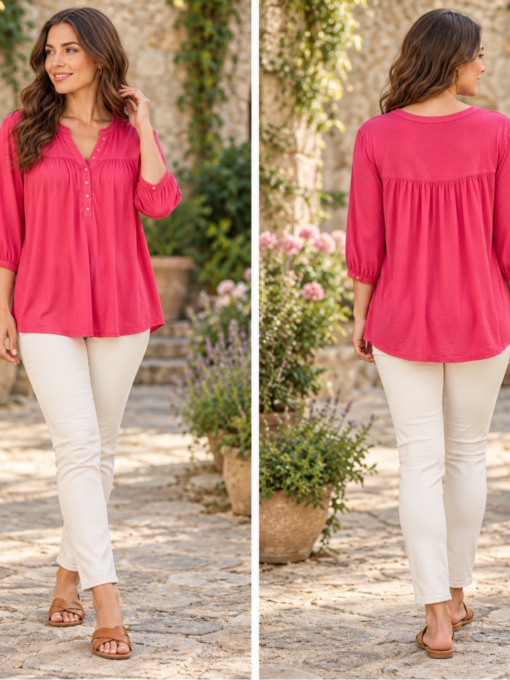 Lilly Pulitzer Henley Tunic in Raspberry